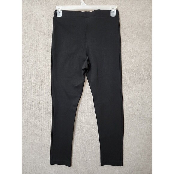 Tahari Faux Leather Suede Pull On Pants Womens M Black Ponte Knit Stretch NEW - Picture 3 of 8